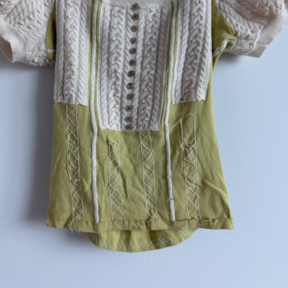 Anthropologie C. Keer Cotton and Wool Puff Sleeve T-Shirt Size Small - Picture 7 of 11